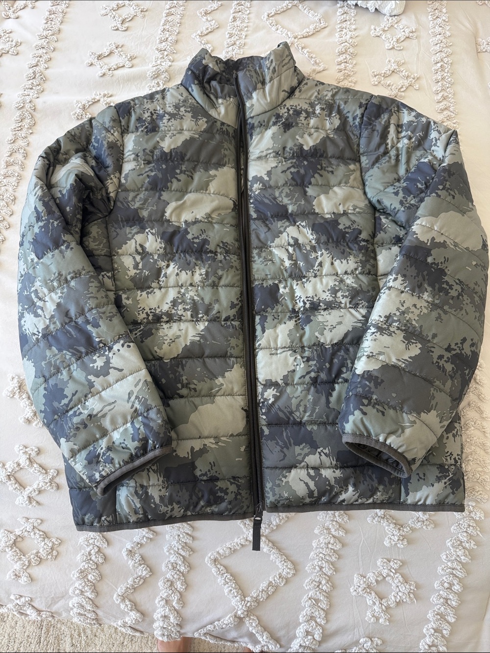 Good fellow Mens camo Puffer Jacket - Green/Gray